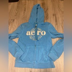 Aeropostale Bright Blue Hooded Zip Sweatshirt